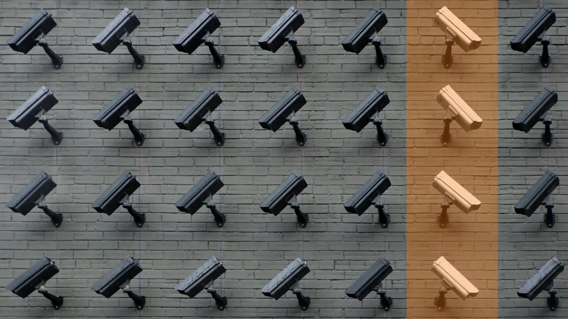 link to serveillance and monitoring page using a thumbnail photo of a wall of serveillance cameras